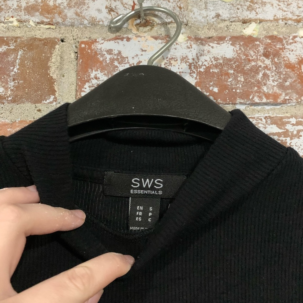 💜Black high neck basic top